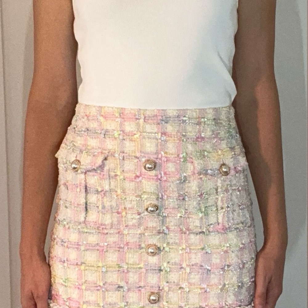 Love shack fancy tweed skirt